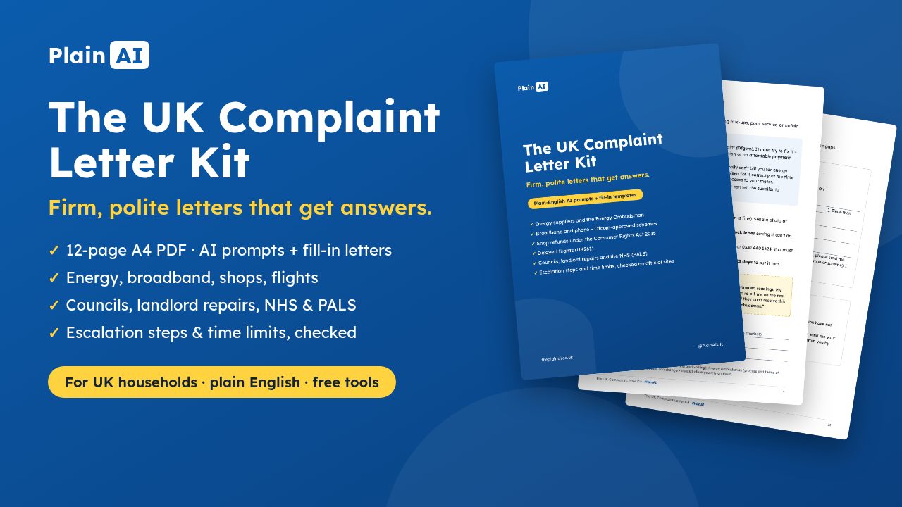 The UK Complaint Letter Kit cover